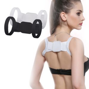 Black and White Unisex Back Posture Corrector Strap