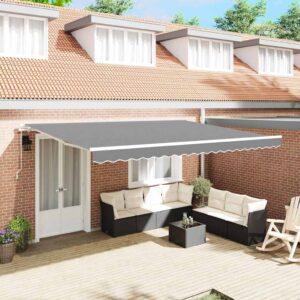 Awning Frame Manual White 400 x 300 cm Aluminium