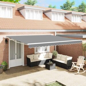 Awning Frame Manual White 450 x 350 cm Aluminium