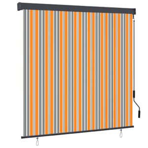 Roller Blind Yellow and Blue 180 x 250 cm Fabric and Aluminum