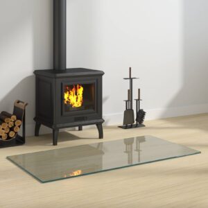 Fireplace Glass Plate Transparent 100 x 50 cm Glass