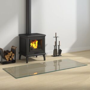 Fireplace Glass Plate Transparent 120 x 50 cm Glass