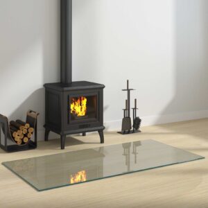 Fireplace Glass Plate Transparent 120 x 60 cm Glass