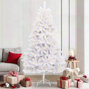 Artificial Christmas Tree White 210 cm PVC and Metal