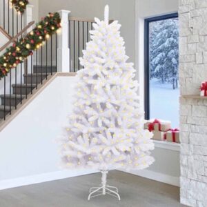 Artificial Christmas Tree White 270 cm PVC and Metal