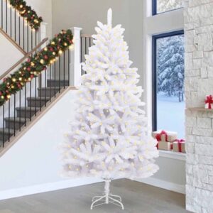 Artificial Christmas Tree White 300 cm PVC and Metal