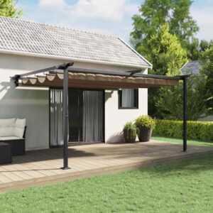Gazebo 400 x 300 x 200 cm Taupe Polyester