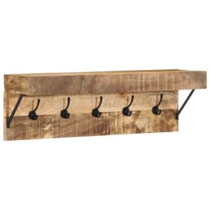 Coat Rack Wall-mounted Brown 73 x 19 x 23 cm Solid Mango wood