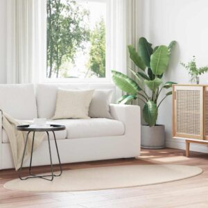Area Rugs Oval HUARTE Beige 120 x 170 cm 100% Polyester