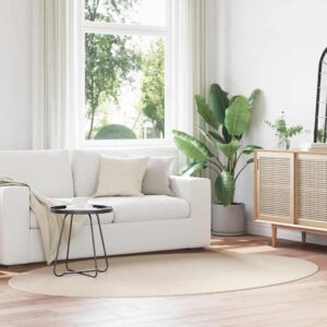 Area Rugs Oval HUARTE Beige 160 x 230 cm 100% Polyester