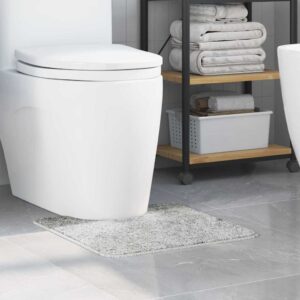 Anti-slip Bath Mat with Toilet Cut Grey 50 x 50 cm PP