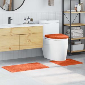 Anti-slip Bath Mat Set 3 pcs Orange PP