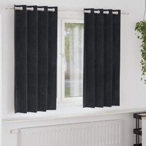 Blackout Curtains 2 pcs Black 140 x 175 cm Velvet