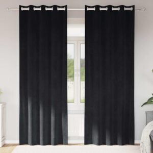 Blackout Curtains 2 pcs Black 140 x 245 cm Velvet