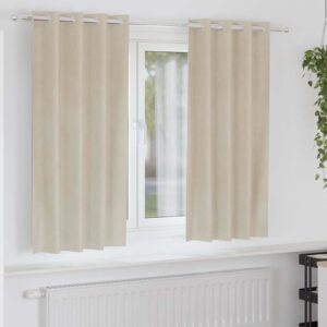 Blackout Curtains 2 pcs Cream 140 x 175 cm Velvet