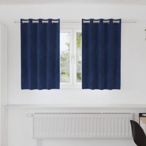 Blackout Curtains 2 pcs Dark Blue 140 x 140 cm Velvet