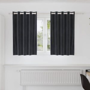Blackout Curtains 2 pcs Dark Grey 140 x 140 cm Velvet