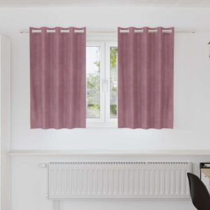Blackout Curtains 2 pcs Dark Pink 140 x 140 cm Velvet