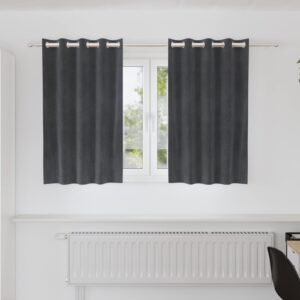 Blackout Curtains 2 pcs Light Grey 140 x 140 cm Velvet