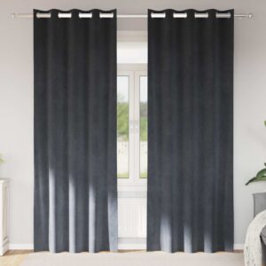 Blackout Curtains 2 pcs Light Grey 140 x 260 cm Velvet