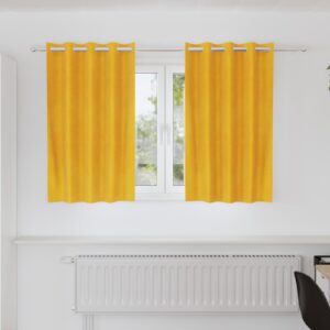 Blackout Curtains 2 pcs Mustard Yellow 140 x 140 cm Velvet