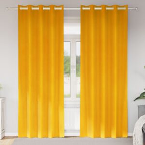 Blackout Curtains 2 pcs Mustard Yellow 140 x 245 cm Velvet