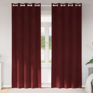 Blackout Curtains 2 pcs Wine Red 140 x 225 cm Velvet