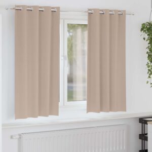 Blackout Curtains with Rings 2 pcs Taupe 175 x 140 cm Polyester