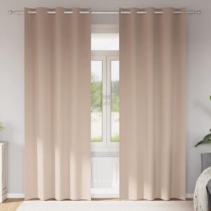 Blackout Curtains with Rings 2 pcs Taupe 260 x 140 cm Polyester