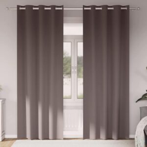 Blackout Curtains with Rings 2 pcs Dark Brown 260 x 140 cm