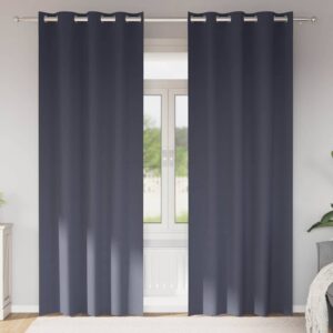 Blackout Curtains with Rings 2 pcs Anthracite 245 x 140 cm