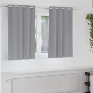 Blackout Curtains with Rings 2 pcs Light Grey 140 x 140 cm