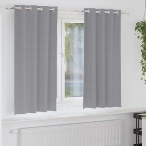 Blackout Curtains with Rings 2 pcs Light Grey 175 x 140 cm