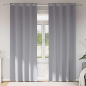 Blackout Curtains with Rings 2 pcs Light Grey 260 x 140 cm