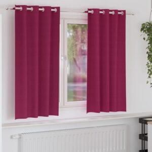 Blackout Curtains with Rings 2 pcs Wine Red 175 x 140 cm