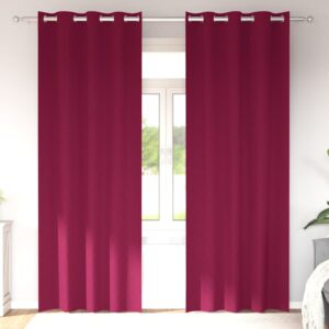 Blackout Curtains with Rings 2 pcs Wine Red 245 x 140 cm