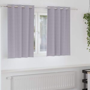 Blackout Curtains with Rings 2 pcs Metal Grey 140 x 140 cm