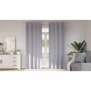Blackout Curtains with Rings 2 pcs Metal Grey 245 x 140 cm