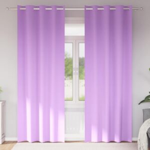 Blackout Curtains with Rings 2 pcs Purple 225 x 140 cm