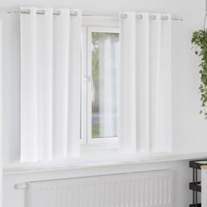 Blackout Curtains with Rings 2 pcs Pure White 175 x 140 cm