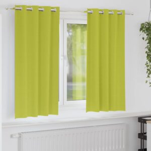 Blackout Curtains with Rings 2 pcs Green 175 x 140 cm Polyester