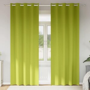Blackout Curtains with Rings 2 pcs Green 260 x 140 cm Polyester