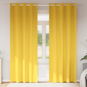 Blackout Curtains with Rings 2 pcs Mustard Yellow 245 x 140 cm