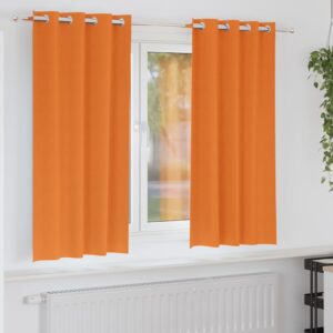 Blackout Curtains with Rings 2 pcs Bright Orange 175 x 140 cm