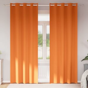 Blackout Curtains with Rings 2 pcs Bright Orange 260 x 140 cm