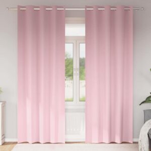 Blackout Curtains with Rings 2 pcs Baby Pink 260 x 140 cm