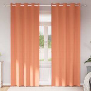 Blackout Curtains with Rings 2 pcs Terracotta 225 x 140 cm