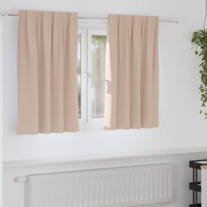 Blackout Curtains with Rings 2 pcs Taupe 140 x 140 cm Polyester