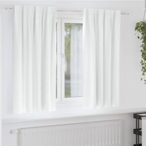 Blackout Curtains with Rings 2 pcs Bright White 175 x 140 cm