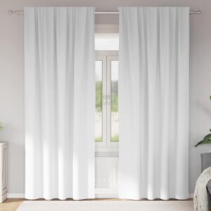 Blackout Curtains with Rings 2 pcs Bright White 260 x 140 cm